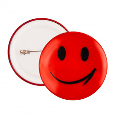 Reflexní připínací odznak - smajlík oranžový